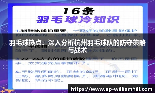 羽毛球热点：深入分析杭州羽毛球队的防守策略与战术