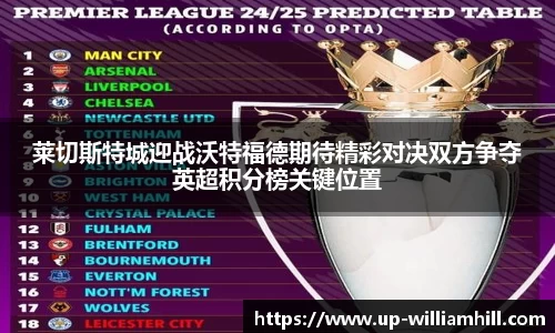 莱切斯特城迎战沃特福德期待精彩对决双方争夺英超积分榜关键位置